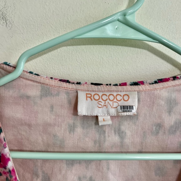 Rococo Sand Pink Long Sleeve Mimi Mini Wrap Dress Sz L - Picture 8 of 9